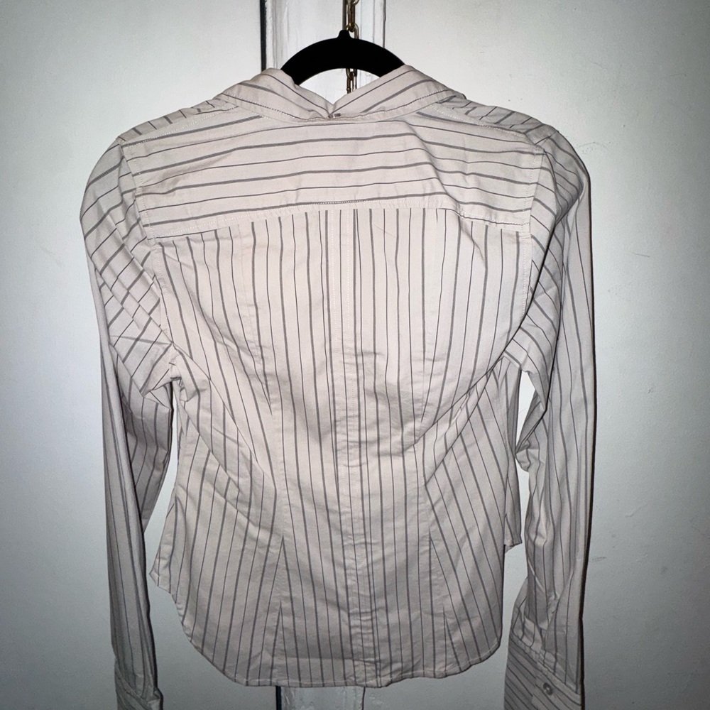 silence + noise White Pinstripe Button-Down Shirt - Picture 3 of 4